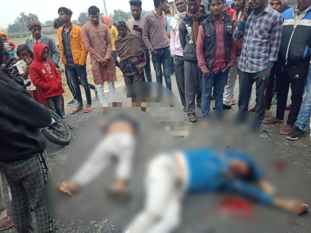 Palamu। पलामू में तेल टैंकर और बाईक में टक्कर, दो की दर्दनाक मौत Palamu road accident news