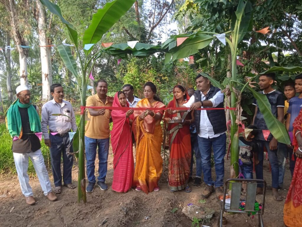 राज्य स्थापना दिवस के अवसर पर मड़वनिया पंचायत में दो दीदी बाड़ी योजना का हुआ शुरुआत।