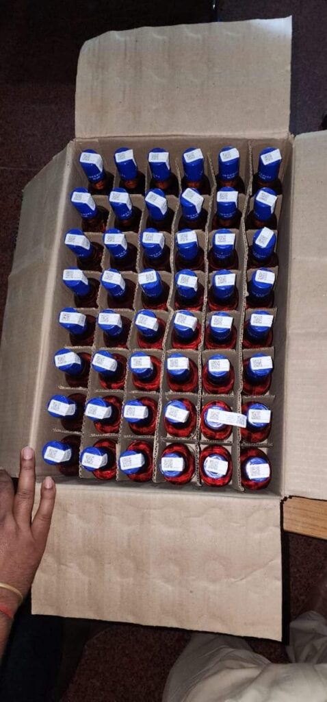 झारखंड – उत्तर प्रदेश बॉर्डर पर पुलिस ने अवैध 48 शराब की बोतले की जप्त!