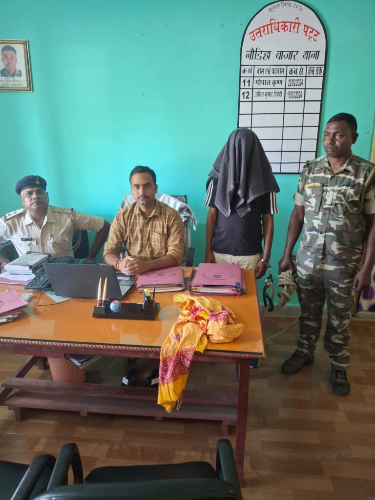 नौडीहा बाजार थाना के कांड संख्या 76/18 के अभियुक्त अमरजीत यादव को गिरफ्तार कर भेजा गया जेल
